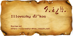 Illovszky Ákos névjegykártya